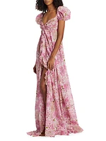 Floral Cotton A-Line Maxi Dress