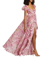 Floral Cotton A-Line Maxi Dress