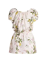 Botanical-Print Cotton Minidress