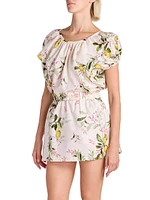 Botanical-Print Cotton Minidress