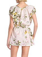 Botanical-Print Cotton Minidress