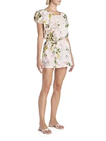 Botanical-Print Cotton Minidress