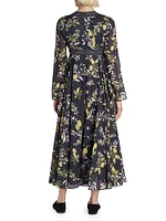 Floral-Print Cotton Midi-Dress