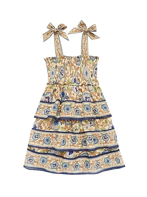 Little Girl's & Girl's Junie Shirred Tiered Dress