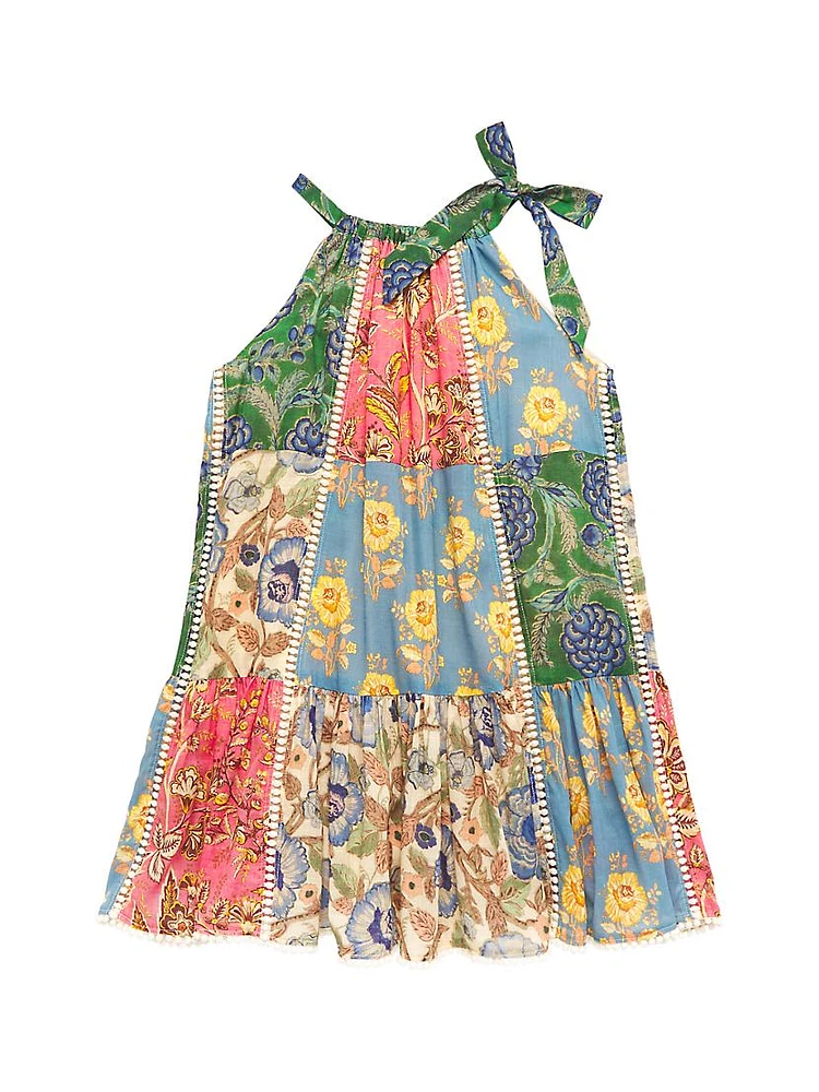 Little Girl's & Girl's Junie Patchwork Print Halter Dress