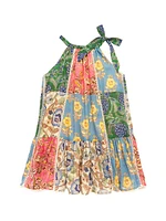 Little Girl's & Junie Patchwork Print Halter Dress