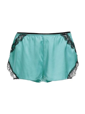 Lace Inset Silk Tap Shorts