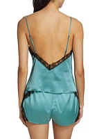 Lace Inset Silk Cami