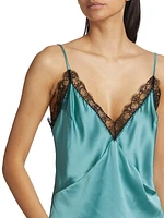 Lace Inset Silk Cami