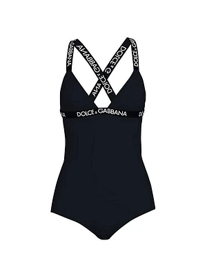Logo-Strap One-Piece Swimsuit