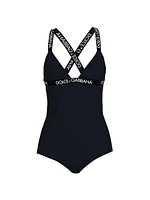 Logo-Strap One-Piece Swimsuit