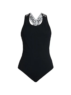 Logo-Strap One-Piece Swimsuit