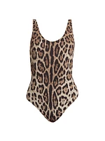 Leopard Sleeveless One-Piece Swimsuit