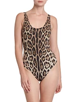 Leopard Sleeveless One-Piece Swimsuit