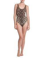 Leopard Sleeveless One-Piece Swimsuit