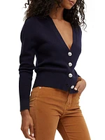 Solene Cashmere Crop Cardigan