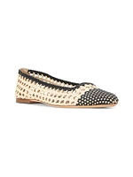 Nell Crochet Leather Ballerina Flats