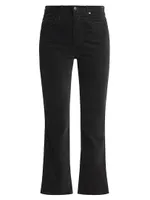 Farrah Velvet Cropped Boot-Cut Pants