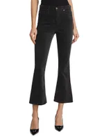 Farrah Velvet Cropped Boot-Cut Pants