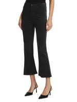 Farrah Velvet Cropped Boot-Cut Pants