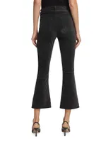 Farrah Velvet Cropped Boot-Cut Pants