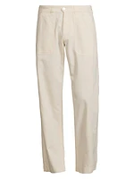 Cotton-Blend Flat-Front Pants