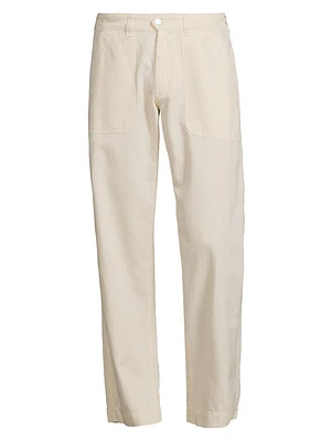 Cotton-Blend Flat-Front Pants