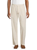 Cotton-Blend Flat-Front Pants