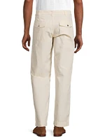 Cotton-Blend Flat-Front Pants