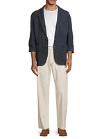 Cotton-Blend Flat-Front Pants