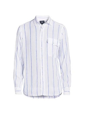 Striped Linen Button-Front Shirt