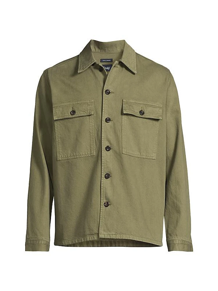 Cotton Button-Front Overshirt