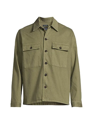 Cotton Button-Front Overshirt