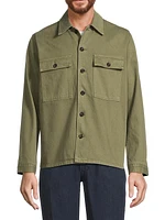 Cotton Button-Front Overshirt