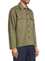 Cotton Button-Front Overshirt