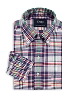 Plaid Cotton Button-Down Shirt