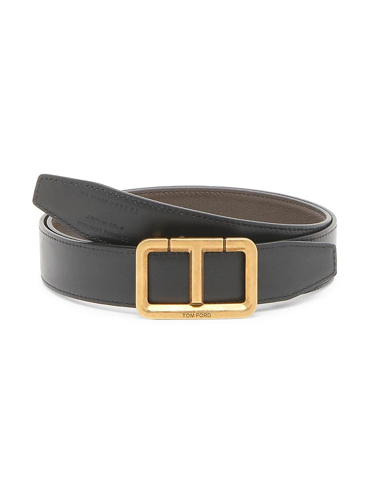 Leather T Buckle Belt