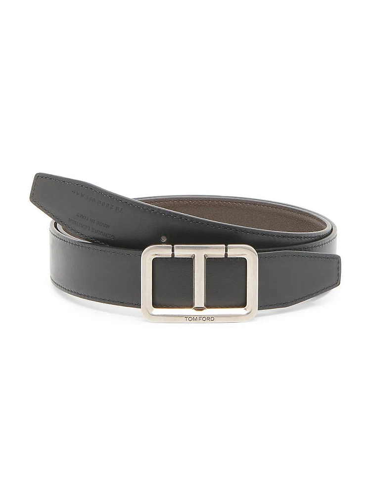 Leather T Buckle Belt