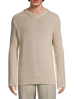 Cotton-Blend V-Neck Sweater