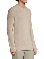 Cotton-Blend V-Neck Sweater