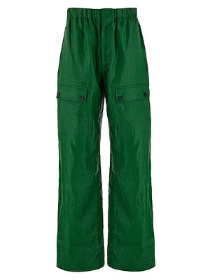 Coated Linen Cargo Pants