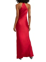 Cowl-Neck Satin Gown