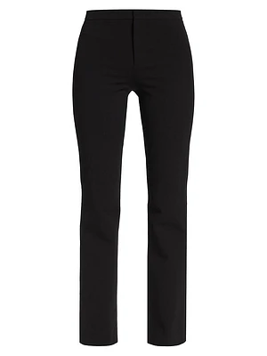 Cotton-Blend Straight-Leg Trousers