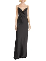 Draped Crepe-Back Satin Bias Gown