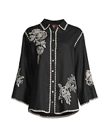 Addison Embroidered Linen Shirt