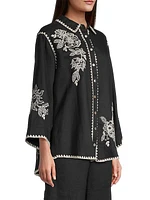 Addison Embroidered Linen Shirt