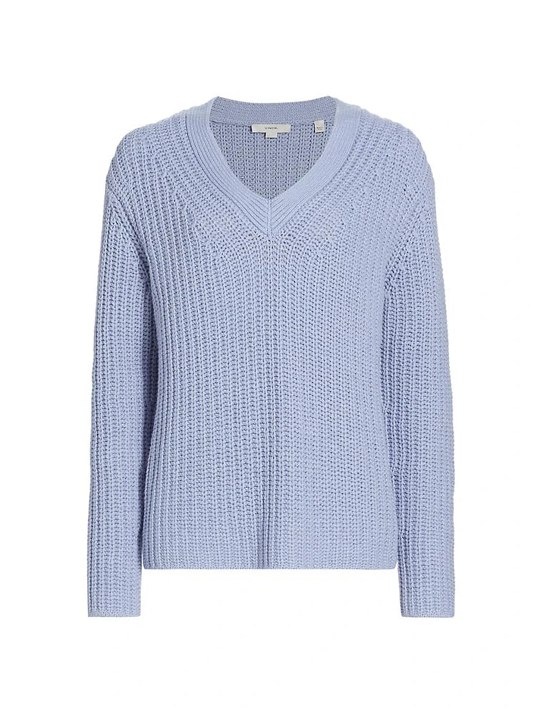 Wool-Blend Shaker-Stitch Sweater