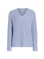 Wool-Blend Shaker-Stitch Sweater