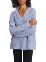 Wool-Blend Shaker-Stitch Sweater