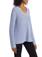 Wool-Blend Shaker-Stitch Sweater